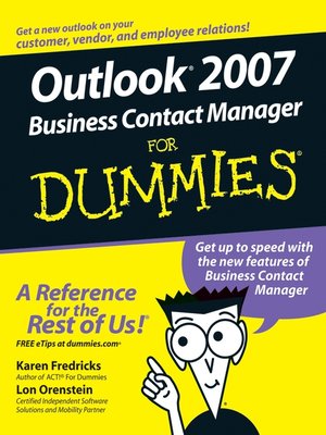 cover image of Outlook 2007 Business Contact Manager For Dummies